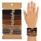 Wrapables Braided Elastic Hair Ties for Women, No Damage Hairbands for Thick Ponytails (15pcs), Browns